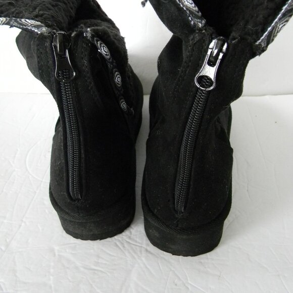 Muk Luks Faux Fur Ankle Boots - Addison BLACK FOLDOVER SHERPA LINED SZ 7 - Picture 2 of 5